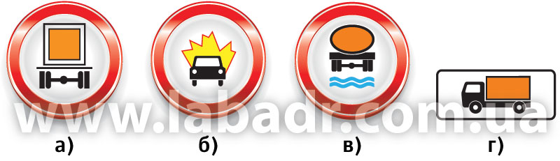 Дорожные знаки, регулирующие движение транспортных средств с опасными грузами