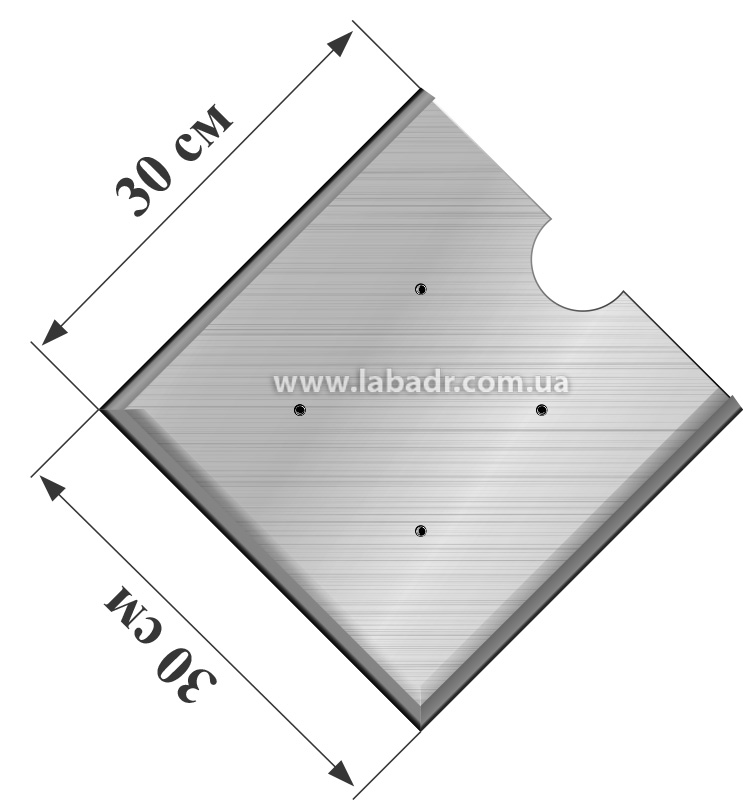 Карман (кронштейн) из нержавеющей стали для больших знаков опасности 30 x 30 см