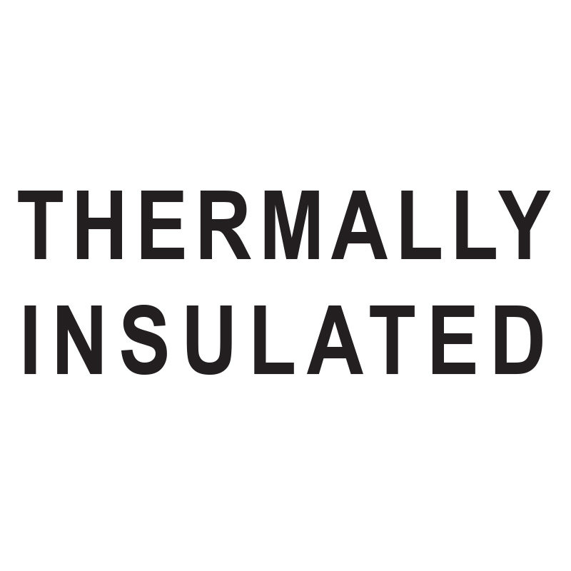 Надпись «THERMALLY INSULATED» высота букв 65 мм