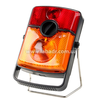 Мигающий желтый фонарь с автономным питанием и собственной опорой