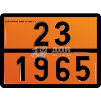 Табличка АДР оранжевого кольору (23 1965) для пропан-бутану (Лабораторія АДР)