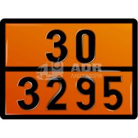 Табличка оранжевого кольору 30 3295 для перевезення вуглеводнів рідких