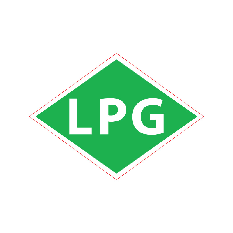 Наклейка маленькая для транспортных средств, работающих на сжиженном нефтяном газе (СНГ/LPG)