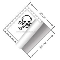 Большой знак опасности 30 на 30 см (№ 6.1) для токсичных веществ на оцинкованной основе