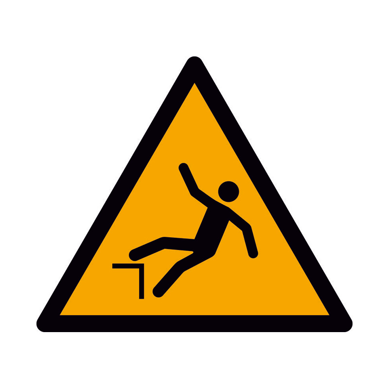 Наклейка «Предостережение: падать (падение)» 10 на 10 см