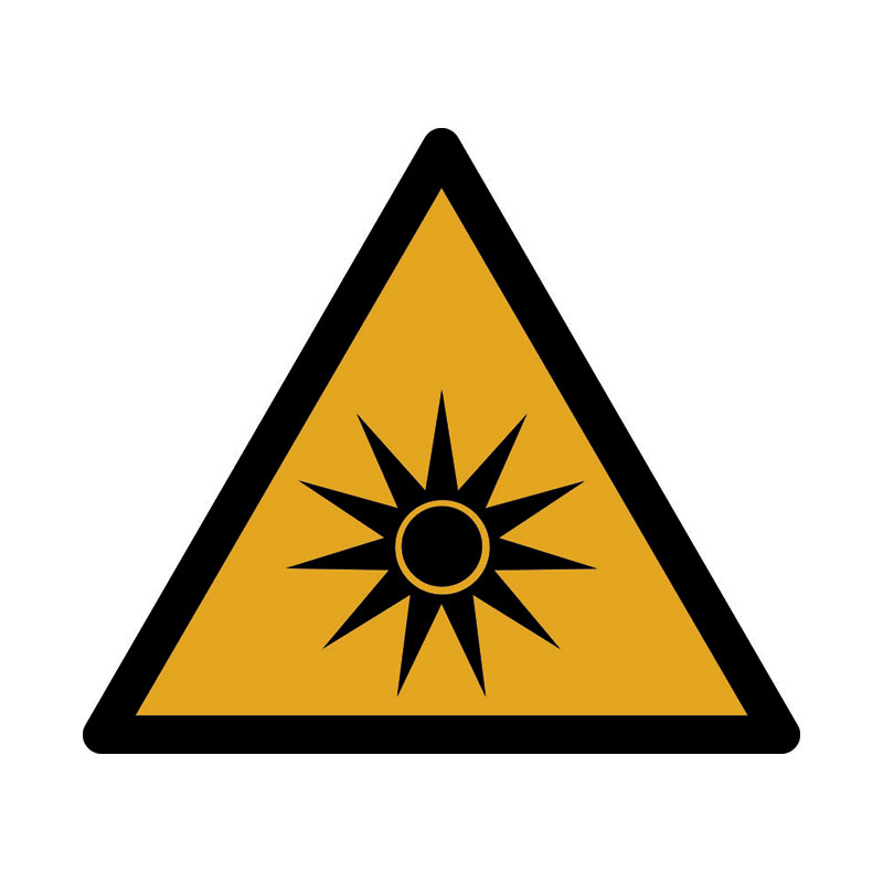 Наклейка «Предостережение: оптическое излучение» 10 на 10 см