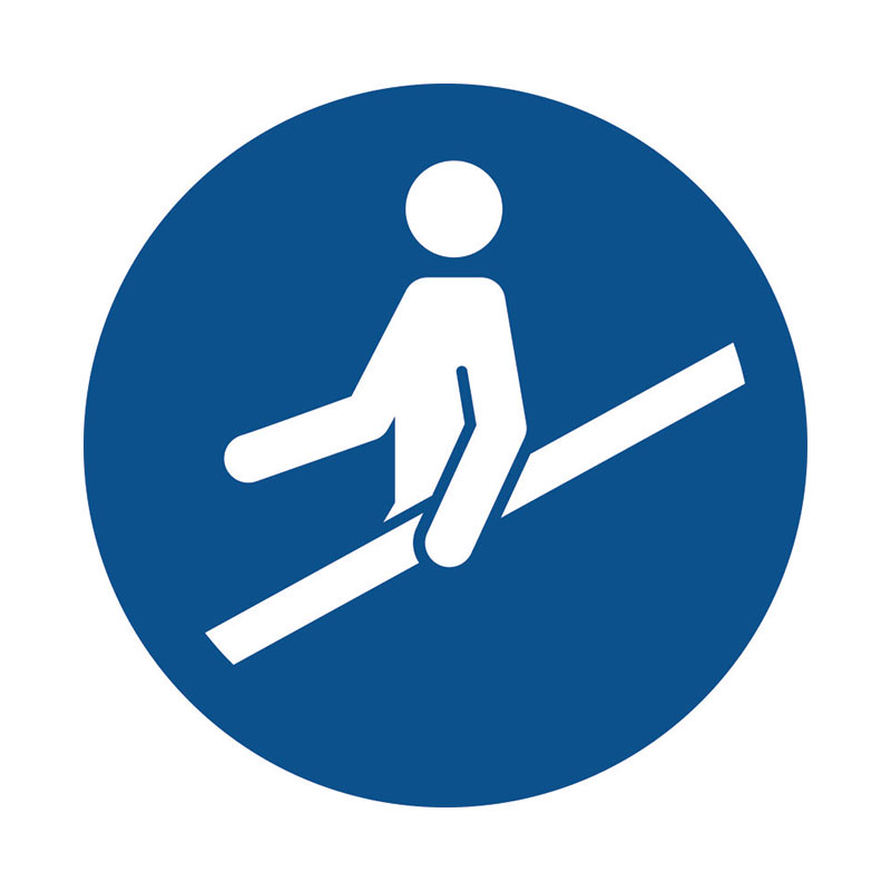 Наклейка «Использовать поручни» 10 на 10 см