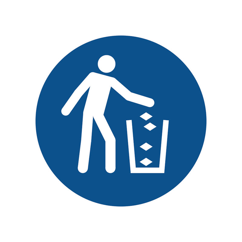 Наклейка «Использовать мусорный контейнер» 10 на 10 см