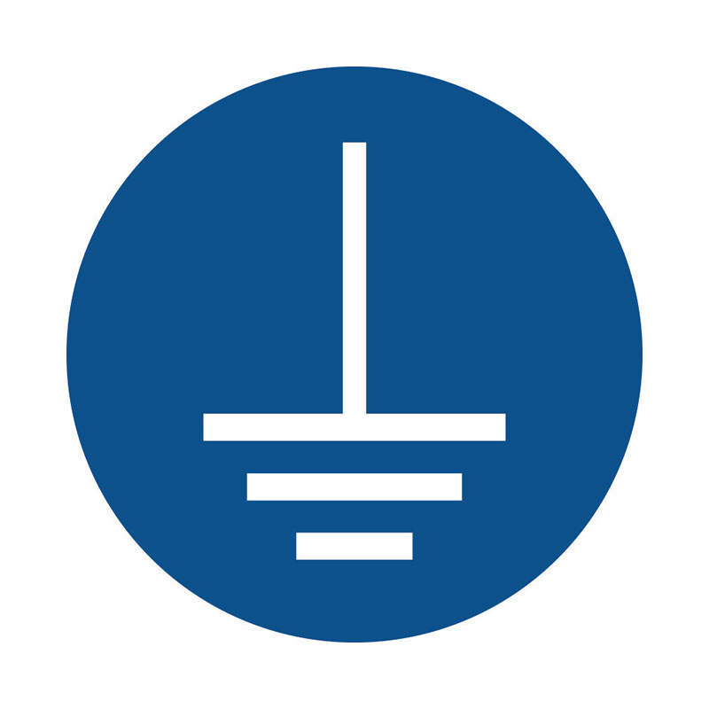 Наклейка «Соединить клемму заземления с землей» 10 на 10 см