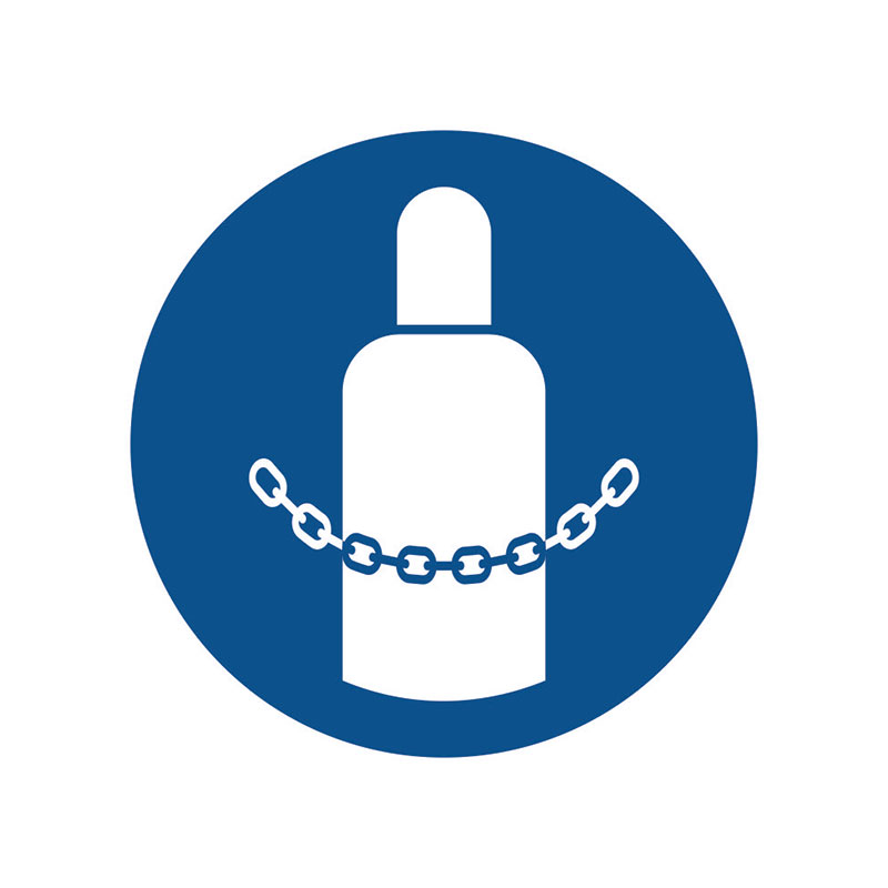 Наклейка «Закрепить газовые баллоны» 10 на 10 см