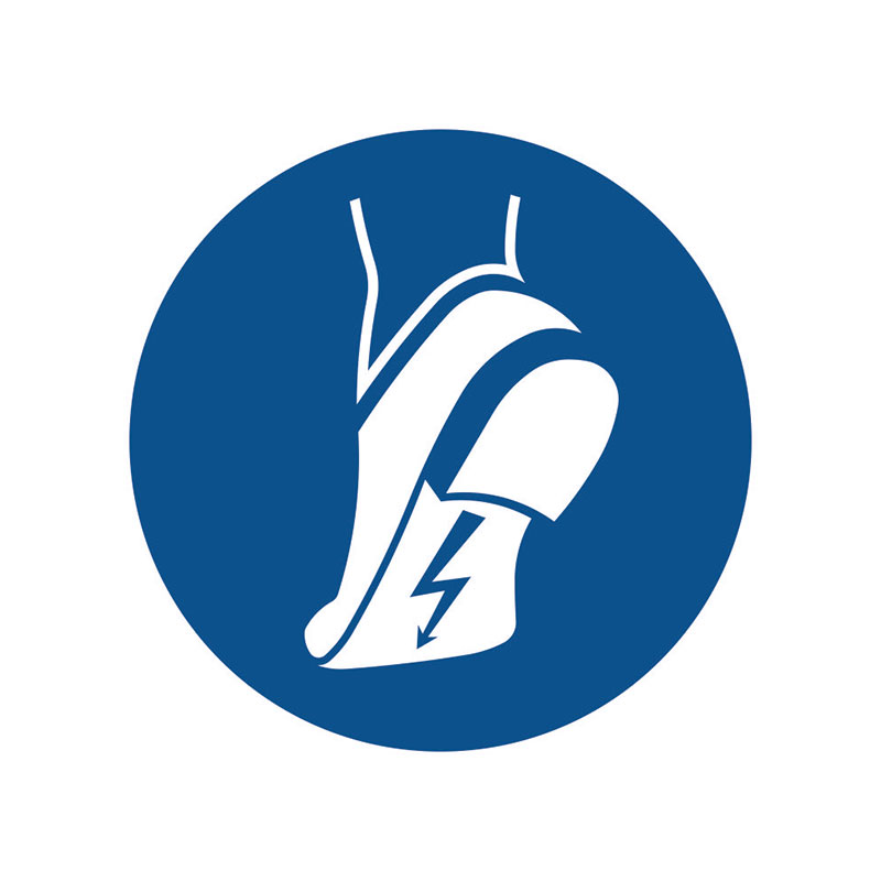 Наклейка «Носить антистатическую обувь» 10 на 10 см