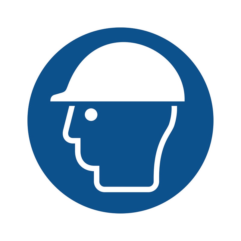 Наклейка «Надеть средство защиты головы» 10 на 10 см