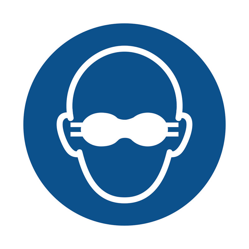 Наклейка «Надеть светонепроницаемое средство защиты глаз» 10 на 10 см