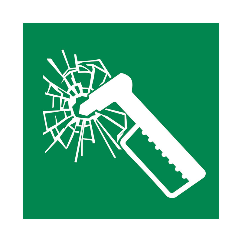 Наклейка «Аварийный молоток» 10 на 10 см