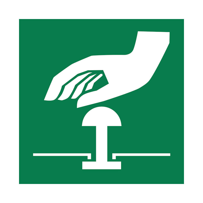 Наклейка «Кнопка аварийной остановки» 10 на 10 см