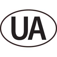 Розпізнавальний автомобільний знак України 180 на 120 мм