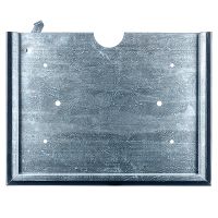 Кронштейн (кишеня) з фіксатором з чорною каймою пофарбуванням із оцинкованої сталі для універсальної таблички оранжевого кольору 40 на 30 см