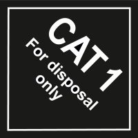 Наклейка CAT 1 For Disposal Only  на англійськів мові (КАТ 1 Знак «Тільки для утилізації»)
