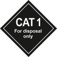 Наклейка CAT 1 For Disposal Only на английском языке (КАТ 1 Знак \
