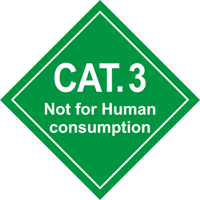 Наклейка CAT 3 Not For Human Consumption на английском языке (КАТ 3 \