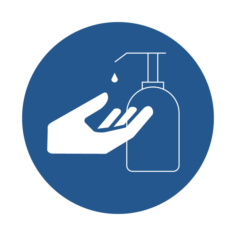 Наклейка «Символ дозатора для дезинфекции рук» 10 на 10 см