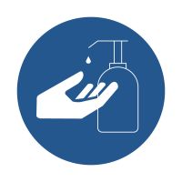 Наклейка «Символ дозатора для дезінфекції рук»  10 на 10 см
