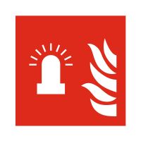 Наклейка «Световой пожарный оповещатель или местоположение оборудования пожарной сигнализации»  10 на 10 см