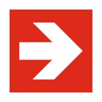 Наклейка «Знак стрілки пожежної безпеки» 10 на 10 см