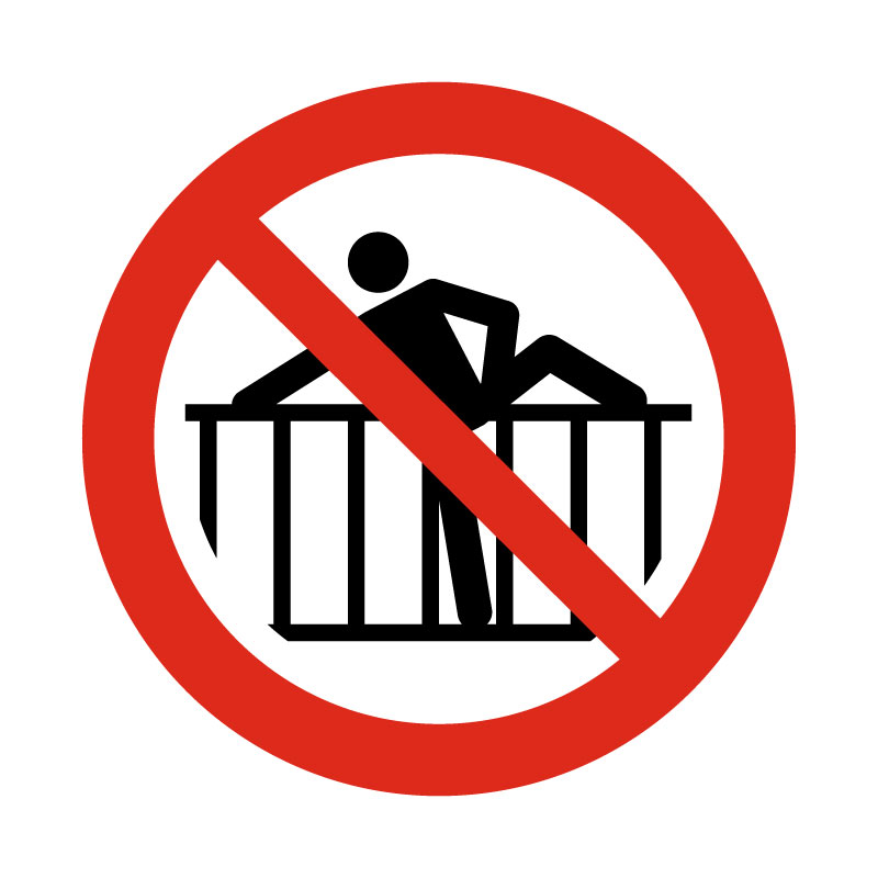 Наклейка «Не пересекать барьер» 10 на 10 см