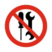 Наклейка «Запрещено обслуживание пользователем» 10 на 10 см