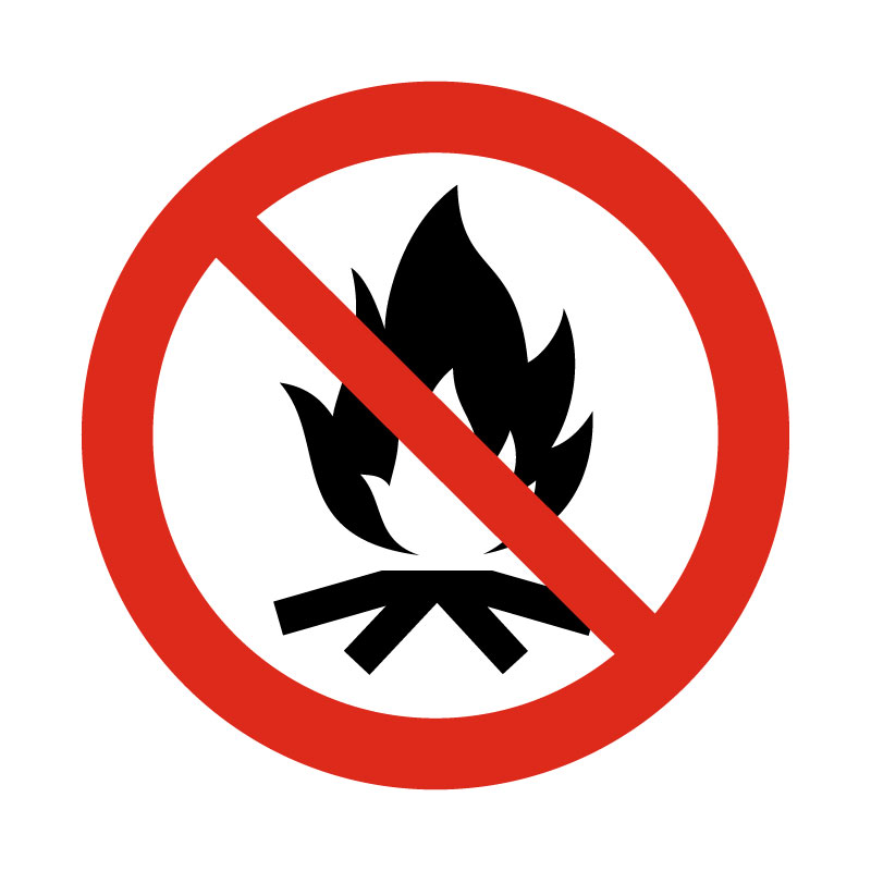 Наклейка «Запрещено разводить костры» 10 на 10 см