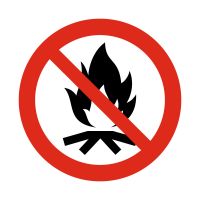 Наклейка «Запрещено разводить костры» 10 на 10 см