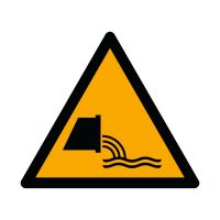 Наклейка «Предостережение: сброс сточных вод» 10 на 10 см