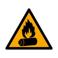 Наклейка «Предостережение: опасность возгорания аккумулятора»  10 на 10 см