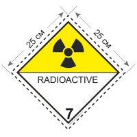 Великий знак небезпеки 25 на 25 см (№ 7D) для радіоактивних матеріалів